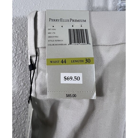 Perry Ellis Mens Premium Twill Khaki No Iron Cotton Pants Size 44x30 - Picture 6 of 12